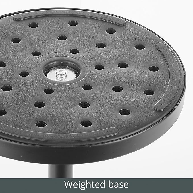 mDesign Glass Top Side/End Drink Table - Tall Modern Round Accent Metal Nightstand Furniture for Living Room, Dorm, Home Office, and Bedroom - 16" Round - Clear/Matte Black