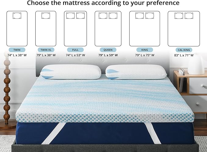 Cool Cloud Supreme 3 Inch Gel Memory Foam Full Mattress Topper – Cooling, Ventilated Design for Back and Pressure Relief