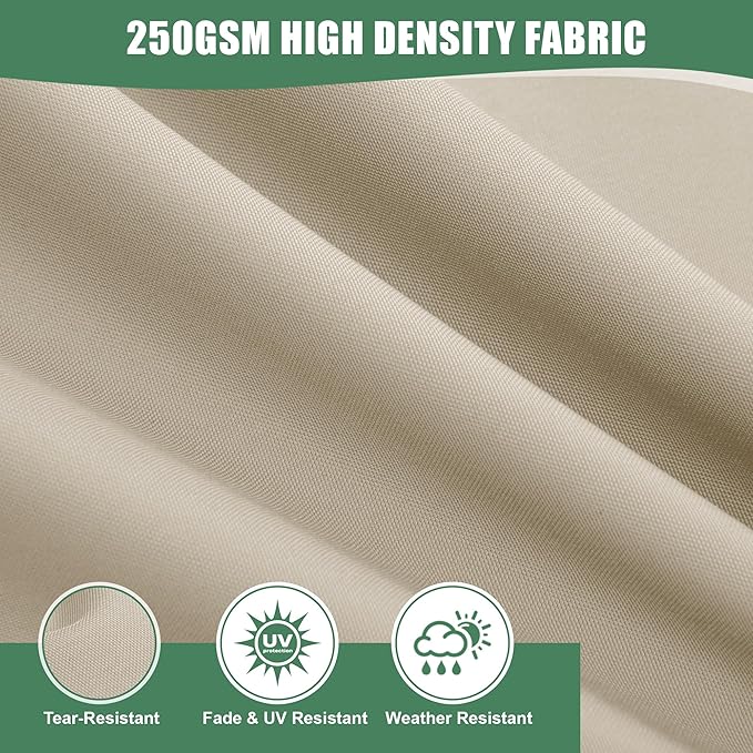 Chaise Lounge Cushions Outdoor Set of 2 - Waterproof and Fade Resistant Sun Lounger Replacement Cushion - Patio Lounger Pads with Removable Cover for Pool, Deck, Lawn, 72 x 21 x 3 Inch, Cream