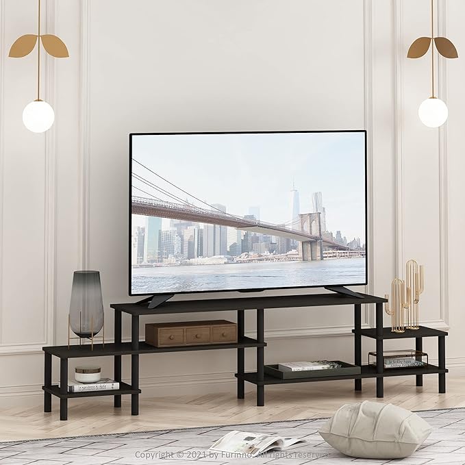 Furinno Turn-N-Tube Grand Stand for TV up, 78 Inch, Espresso