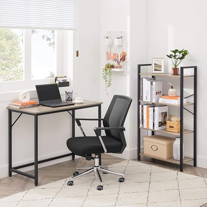 VASAGLE Computer Desk, Gaming Desk, Home Office Desk, for Small Spaces, 19.7 x 39.4 x 29.9 Inches, Industrial Style, Metal Frame, Greige and Black ULWD041B02