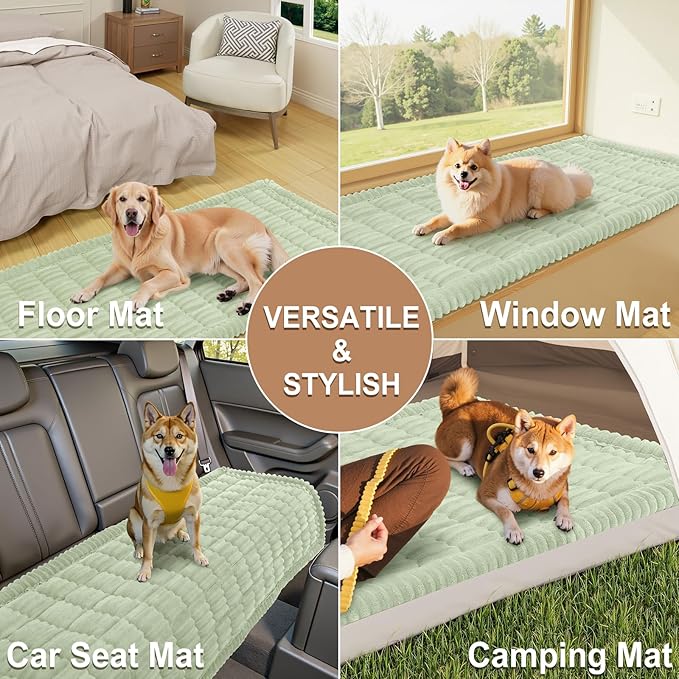 Smiry Couch Cover for Dogs Washable, Non Slip Fuzzy Pet Couch Covers for 3 Cushion Sofa Pet Friendly, Thick Soft Sofa Slipcovers Cushion Protector (Green, 27.6" x 70.9")