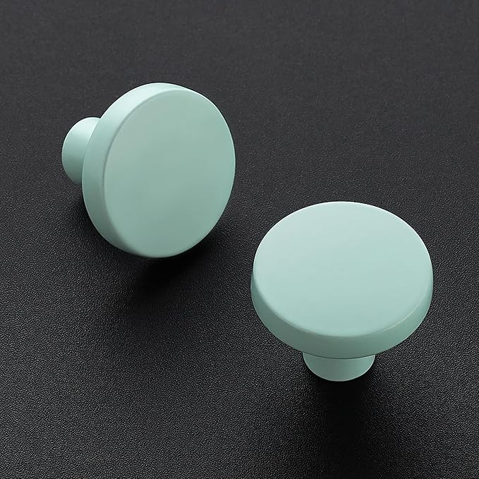 Ravinte 5 Pack Drawer Pulls 1-1/4 Inch Kitchen Cabinet Knobs Solid Round Dresser Drawer Knobs Green Dresser Knobs Drawer Knobs Simple Cabinet Hardware for Cupboard Drawer Pulls