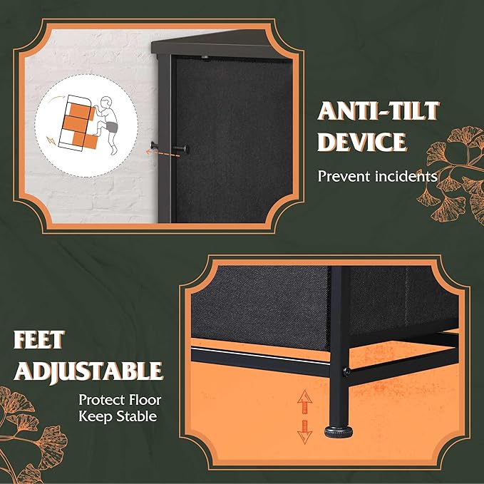 WLIVE Dresser for Bedroom with 8 Drawers, Wide Fabric Dresser for Storage and Organization, Bedroom Dressers, Chest of Drawers for Living Room, Closet, Hallway, Black