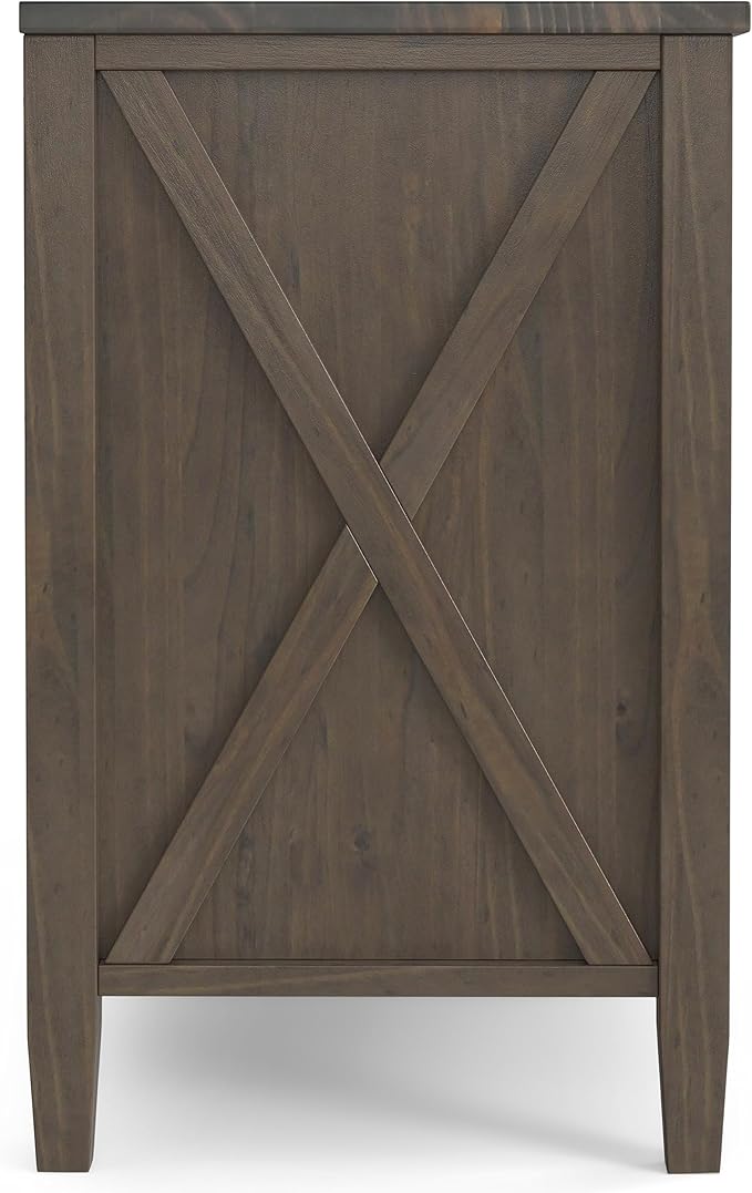 SIMPLIHOME Ela SOLID WOOD 24 Inch Wide Transitional Bedside Table in Smoky Brown, For the Living Room and Bedroom