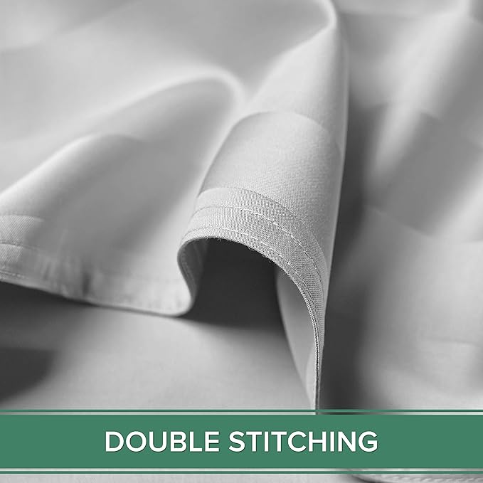 Full Sheets by Pure Bamboo, Genuine 100% Organic Viscose Derived from Bamboo Bed Sheet Set, Luxuriously Soft & Cooling, Double Stitching, Lifetime Quality Promise (Full, Jacquard White)