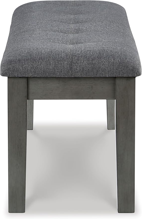 Signature Design by Ashley Hallanden Rustic Tufted Upholstered Dining Room Bench, Gray