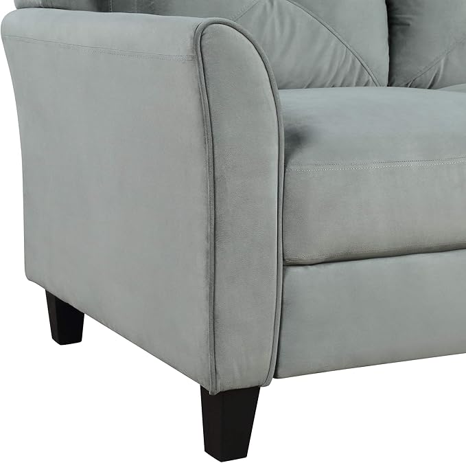 3 Pieses Modern Living Room Sofa Sets Polyester Blend Button Tufted Sofa&Couch Include 3 Seaters Couch, Loveseat and Armchair with Ergonomically Curved Armrests for Home Apartment Office