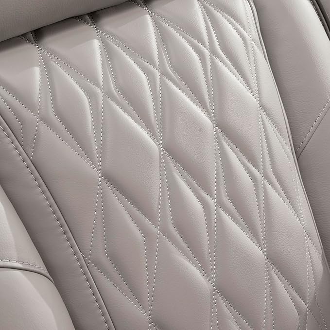 Signature Design by Ashley Boyington Contemporary Leather Match Power Reclining Loveseat with Console and USB Charging Ports, LED Lights and Adjustable Headrest, Light Gray