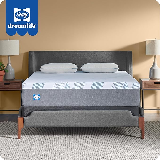 Sealy Dreamlife 12” Foam Mattress-in-a-Box, Twin, SealyComfort Gel Memory Foam, SealySupport Transition Foam, Surface-Guard Technology