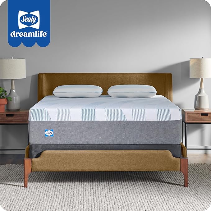 Sealy Dreamlife 14” Foam Mattress-in-a-Box, California King, SealyComfort Gel Memory Foam, SealySupport Transition Foam, Machine Washable Cover