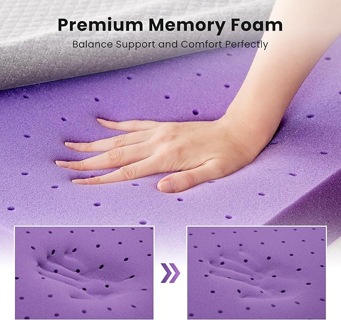 SINWEEK 3 Inch Gel Memory Foam Mattress Topper Twin XL Size for College Dorm, Dorm, Ventilated High Density Pad for Back Pain, Bed Topper with Removable Soft Cover, CertiPUR-US Certified,Grey