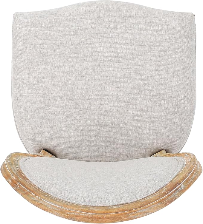 Christopher Knight Home Phinnaeus Polyester Beige Fabric Dining Chair (Set of 2), 2-Pcs Set