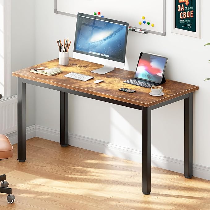DlandHome 47inches Computer Desk Home Office Table Writing Desk Study Table Gaming Desk Worstation, Retro