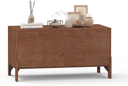 Sebastack Coffee Table, Expandable Entertainment Center and Media Console with Storage and Drawer,Wooden Furniture for Living Room, Bedroom，31 inch Width Walnut Color