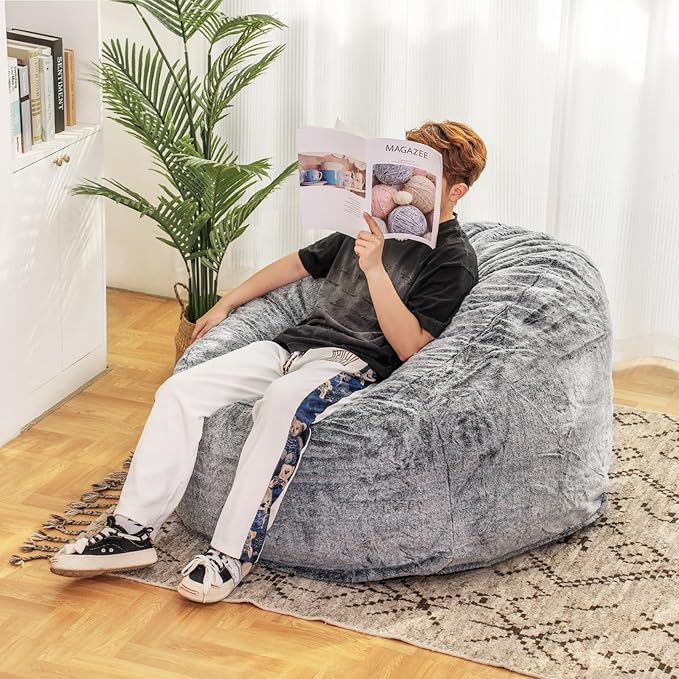 Recaceik Bean Bag Chair Large Bean Bag Chairs, with Fluffy Removable Spongefor, for Living Rooms, bedrooms, Study Rooms, and Offices
