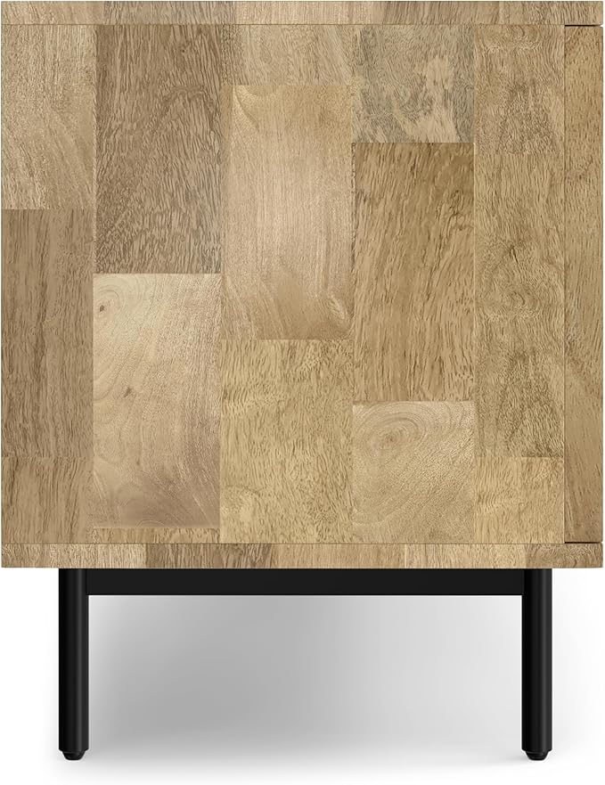 SIMPLIHOME Reeves SOLID MANGO WOOD 60 inch Wide TV Media Stand in Natural For TVs up to 65 inches for the Living Room and Entertainment Center