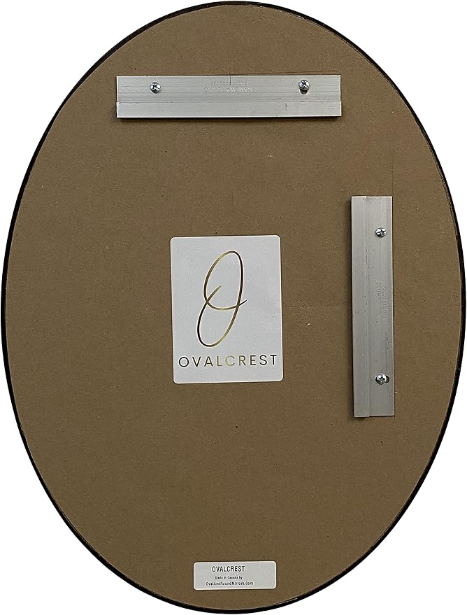 OVALCREST - Oval Wooden Beveled Wall Mirror for Home Decor, Bathroom, Vanity, Bedroom, Living Room, Hallway - London Style (Black Cherry) 23.1 x 29.1