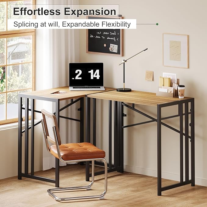 Narrow Folding Computer Desk 35 inch, Writing Gaming Computer Camping Desk, Espresso
