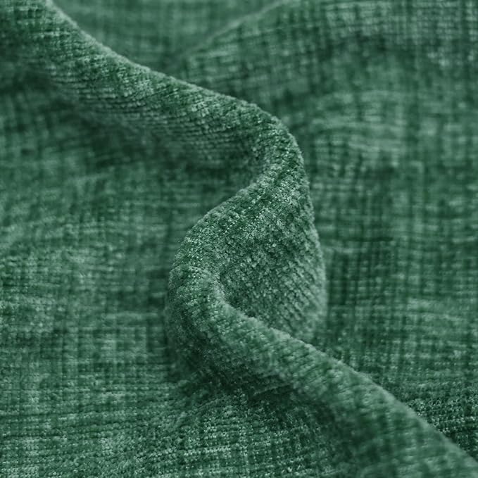 CaliTime Throw Pillow Covers Decorative 18 X 18 Inches Pack of 2 Cozy Chenille Cushion Cases for Couch Sofa Bed Living Room Home Dark Green