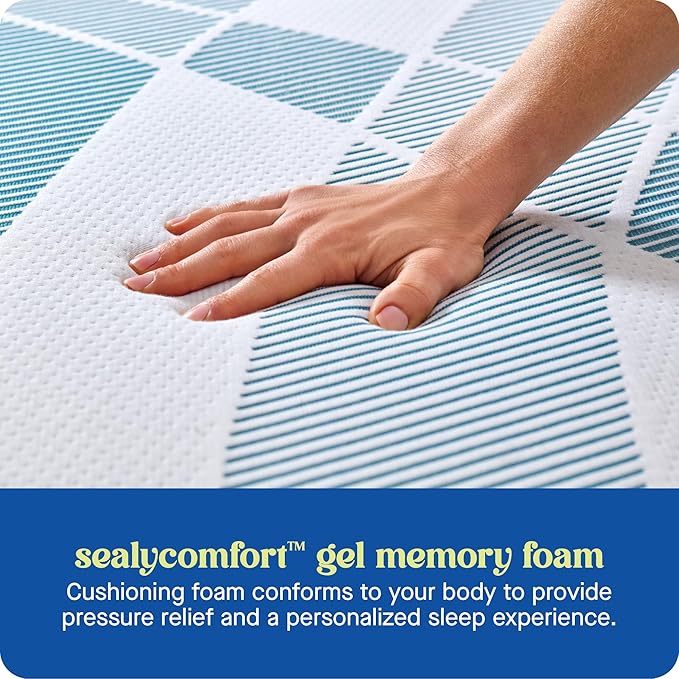 Sealy Dreamlife 14” Hybrid Mattress-in-a-Box, Full, SealyComfort Gel Memory Foam, SealyResponsive Encased Coils, Machine Washable Cover