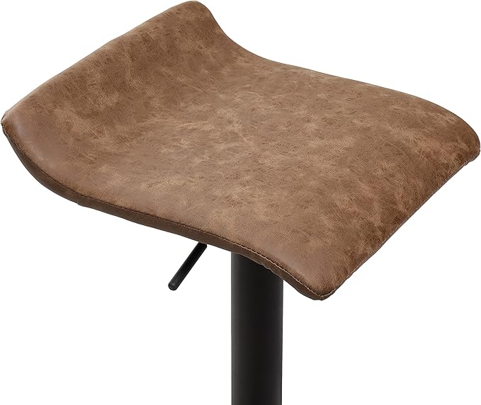 Finnhomy Set of 2 Adjustable Bar Stools, Swivel Barstools for Kitchen Counter Height Chair, Retro Brown