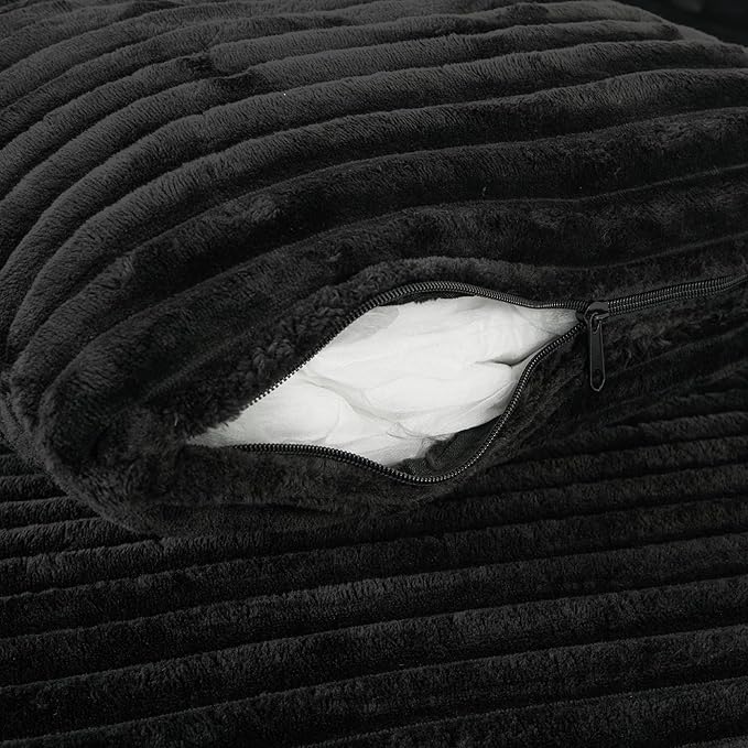 Oversized Chaise Daybed Lounge Sleeper Chair Sofa Bed Indoor, Fluffy Corduroy Upholstered Sleeper Recliner Sofabed Full Foam Boneless Cloud Sofabed W/3 Pillows for Home/Apartment Living Room Bedroom