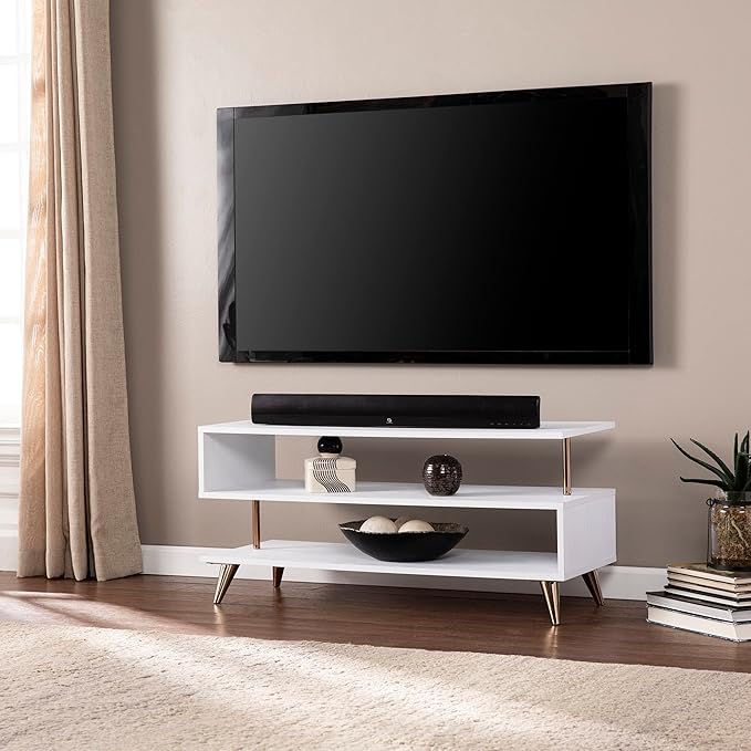 SEI Furniture Sills Low Profile TV Stand, White