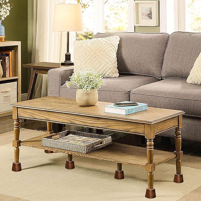 Sopicoz Wooden Furniture Risers 2 Inch Tapered Bed Risers Set of 6, Heavy Duty Wood Bed Lifts Risers for Table, Sofa, Couch, Desk, Dresser