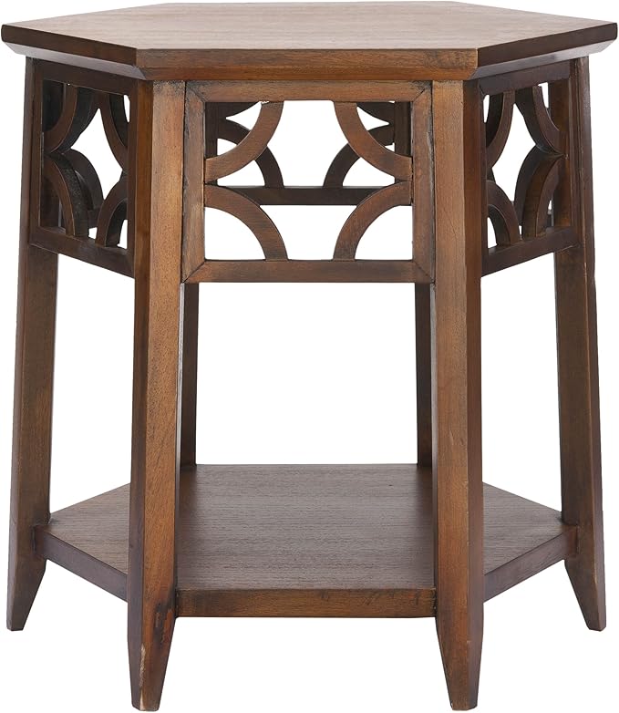 Safavieh American Homes Collection Connor Light Brown Hexagon End Table