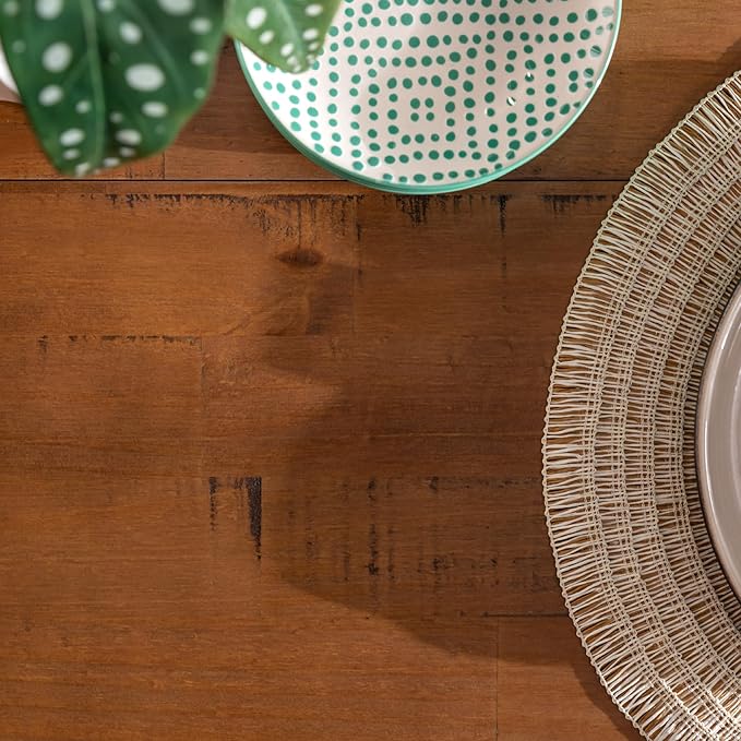 Walker Edison Durango Distressed Solid Wood Dining Table, 72 Inch, Rustic Oak