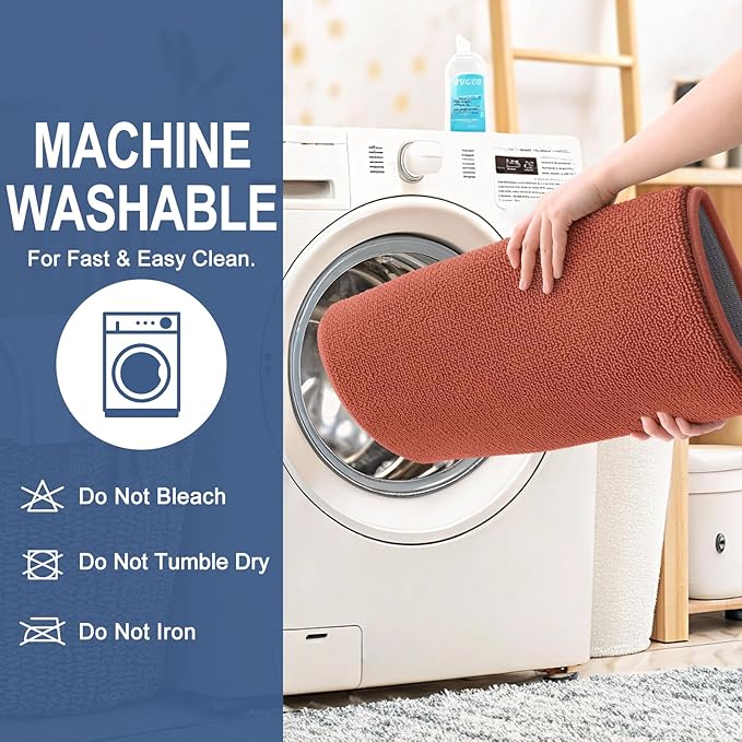 OLANLY Thick Memory Foam Bath Mat Rug 30x20, Extra Soft Absorbent Bathroom Rug, Quick Dry Bath Mats, Non-Slip, Machine Washable Carpet, Tub and Shower, Home Decor Accessories, Rustic Terracotta