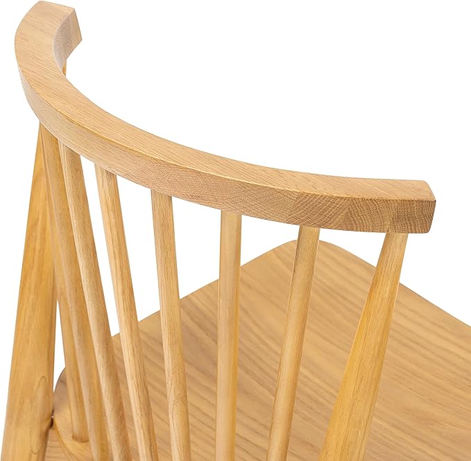 POLY & BARK Ligna Dining Chair Black – Mid-Century Inspired Chair with Sculpted Spindle Back – Solid American Walnut Frame and Engineered Wood Veneered Seat – Fully Assembled and Ready to Use