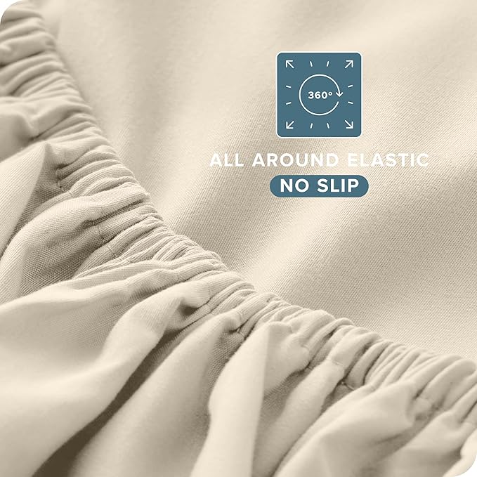 Bare Home Full Sheet Set - Luxury 1800 Ultra-Soft Microfiber Full Bed Sheets - Double Brushed - Deep Pockets - Easy Fit - 4 Piece Set - Bedding Sheets & Pillowcases (Full, Sand)