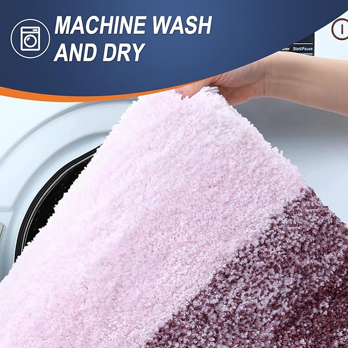 OLANLY Bathroom Rugs Mat 24x16, Extra Soft Absorbent Microfiber Bath Rugs, Rubber Backing, Quick Dry, Machine Washable Bath Mats for Bathroom Floor, Tub and Shower, Home Decor Accessories, Mauve