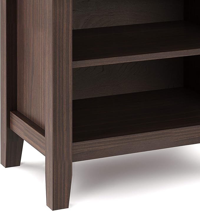 SIMPLIHOME Artisan SOLID WOOD 24 inch Wide Transitional Bedside Nightstand Table in Warm Walnut Brown for the Living Room and Bedroom