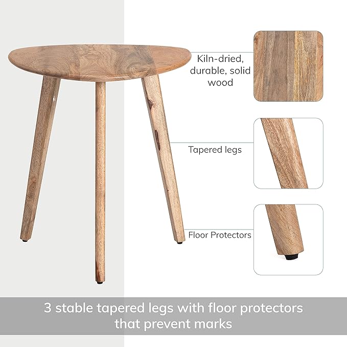 MH London Side Table - Wandsworth Wooden End Table - Exclusively Designed Hand Crafted Small Tables - Contemporary Triangle End Table for Living Room, Bedroom Bedside Tables and Office