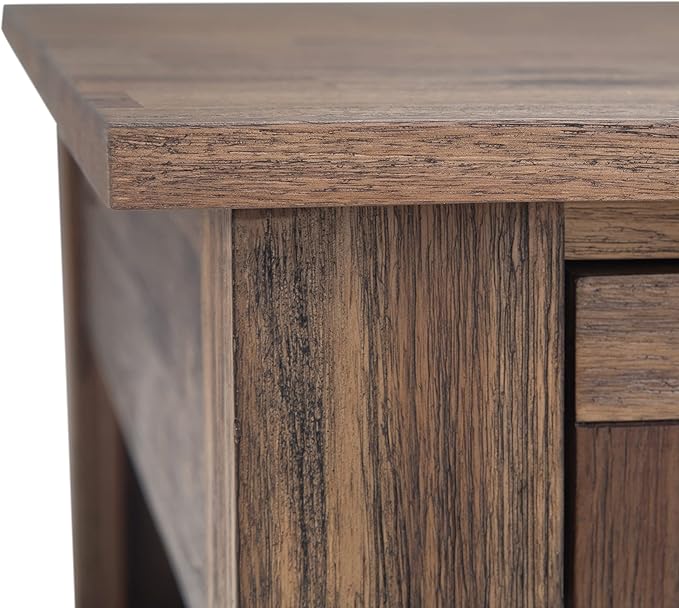 SIMPLIHOME Monroe Square Coffee Table - 38 inch Wide Solid Acacia Wood Living Room Table in Rustic Natural Aged Brown, Rustic Cocktail Table for Family Room or Lounge with 2 Drawers and Open Shelf