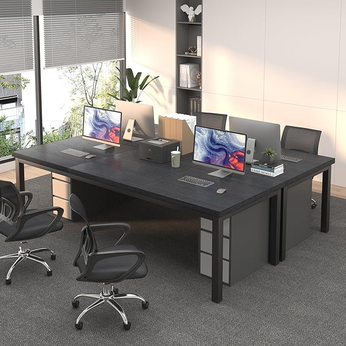 70.8 Inch Large Computer Desk, Long Gaming Table, Modern Two Person Desk Large Executive Office Desks, Double Desk at Home, Perfect for Work, Gaming, Studying, and Writing, Etc. Black.