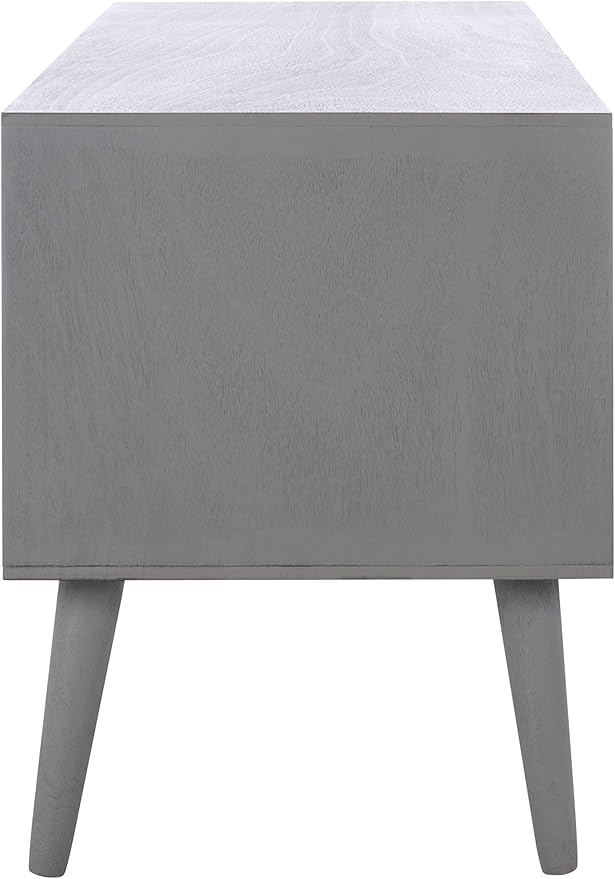 SAFAVIEH Sorrel TV Stand for up to 55" Flatscreen – Distressed Grey, 2 Doors with Interior Storage, 2 Open Shelves, Entertainment Media Console (MED5701D)