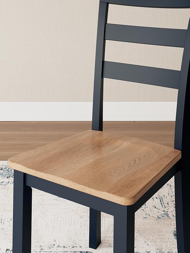 Signature Design by Ashley Gesthaven Solid Wood Frame Dining Chair, Set of 2, Blue/Natural