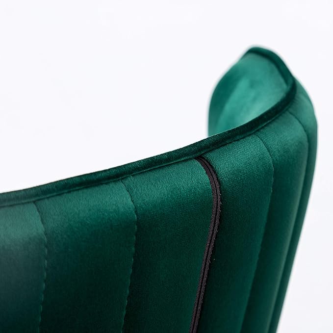 Roundhill Furniture Leland Fabric Upholstered Counter Height Wingback Stools, Set of 2, Green