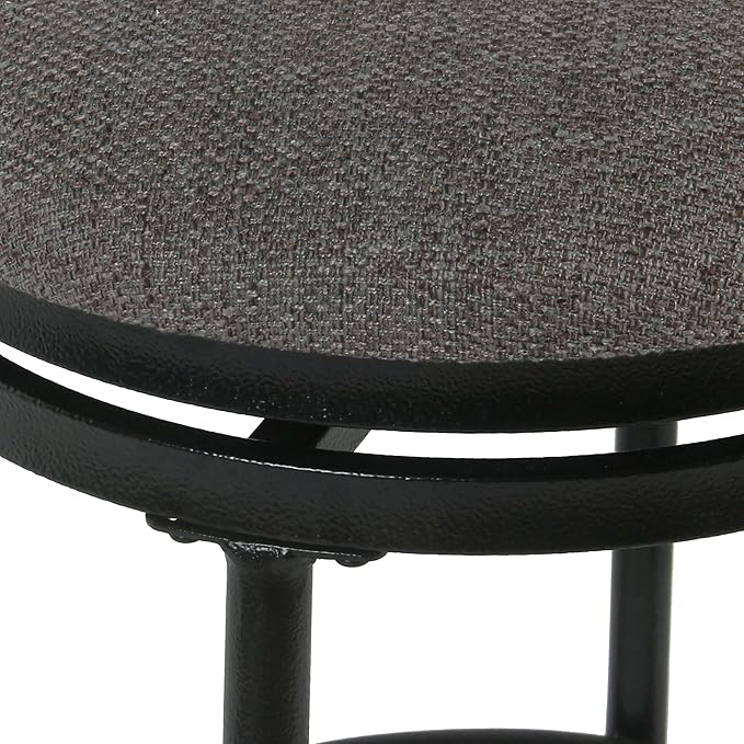 HomePop Home Decor | Metal Counter Height Bar Stools | 24" Bar Stools with Back | Decorative Home Furniture (Gray Woven)