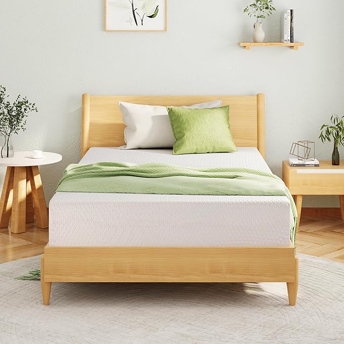 Twin XL Memory Foam Mattress, 12 Inch Bed Mattress in a Box with Cooling Green Tea Gel, Relieve Pressure with Medium Support, CertiPUR-US Certified, 80''L x 38''W, White
