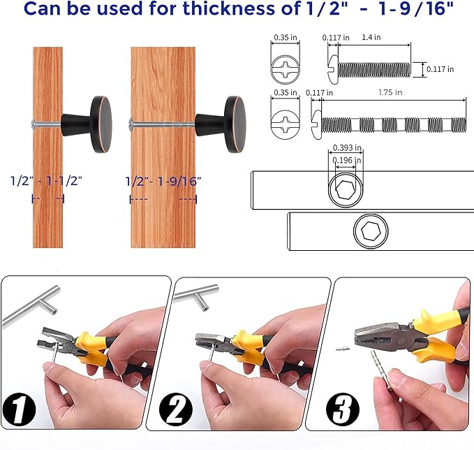 Ravinte 5 Pack Drawer Pulls 1-1/4 Inch Kitchen Cabinet Knobs Solid Round Dresser Drawer Knobs Oil-Rubbed Bronze Dresser Knobs Drawer Knobs Simple Cabinet Hardware for Cupboard Drawer Pulls