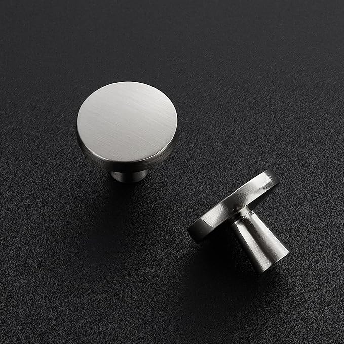 Ravinte 50 Pack Drawer Pulls 1-1/4 Inch Kitchen Cabinet Knobs Brushed Nickel Round Dresser Drawer Knobs Solid Dresser Knobs Drawer Knobs Simple Cabinet Hardware for Cupboard Drawer Pulls