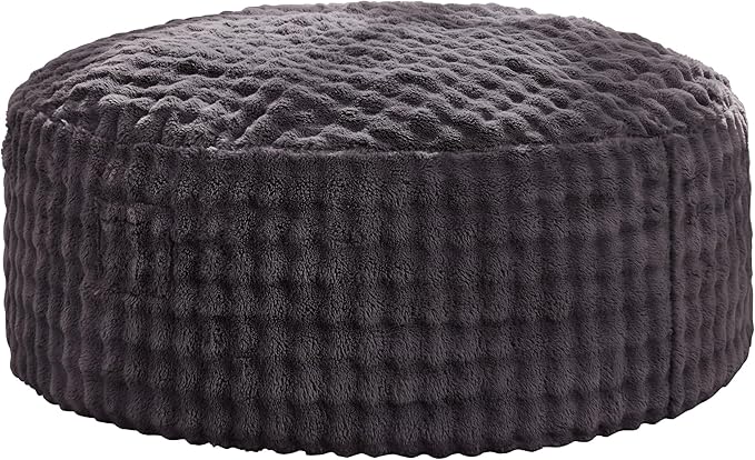 Hobestluk Bean Bag Chairs 5ft Beanbag Chair with Filler Adult Bean Bags with Fluffy & Machine Washable Cover, Giant Bean Bag Chairs for Adults (Dark Grey, 5FT-50" x 50" x 24")