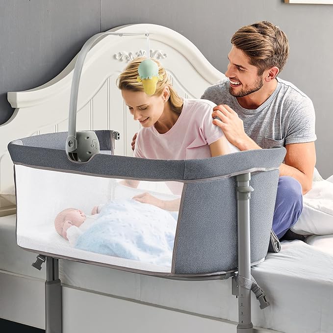 RONBEI Baby Basinet Bedside Sleeper,Infant Bedside Bassinet Bedside Crib for Baby/ Baby Boy/Baby Girl