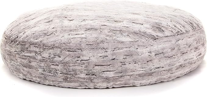 Jaxx 6 Foot Cocoon - 2-in-1 Convertible Bean Bag Bed & Large Bean Bag Chair for Adults, Premium Luxe Faux Fur - Silver Fox