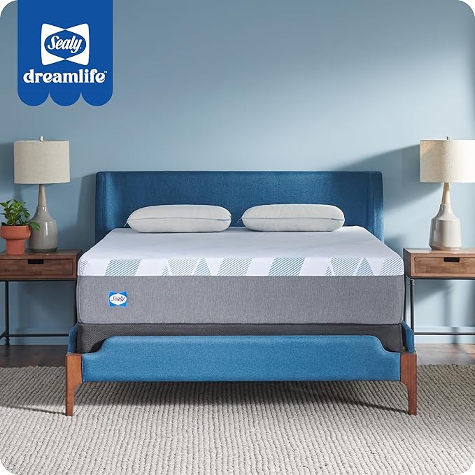 Sealy Dreamlife 12” Hybrid Mattress-in-a-Box, Full, SealyComfort Gel Memory Foam, SealyResponsive Encased Coils, Surface-Guard Technology